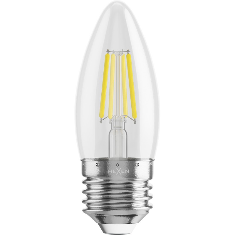 Mexen Vintis 3x LED-Filament-Glühbirne E27, C35, 6W, Neutral - 4000K, 720 lm, klar - L154-E27-0640-00x03