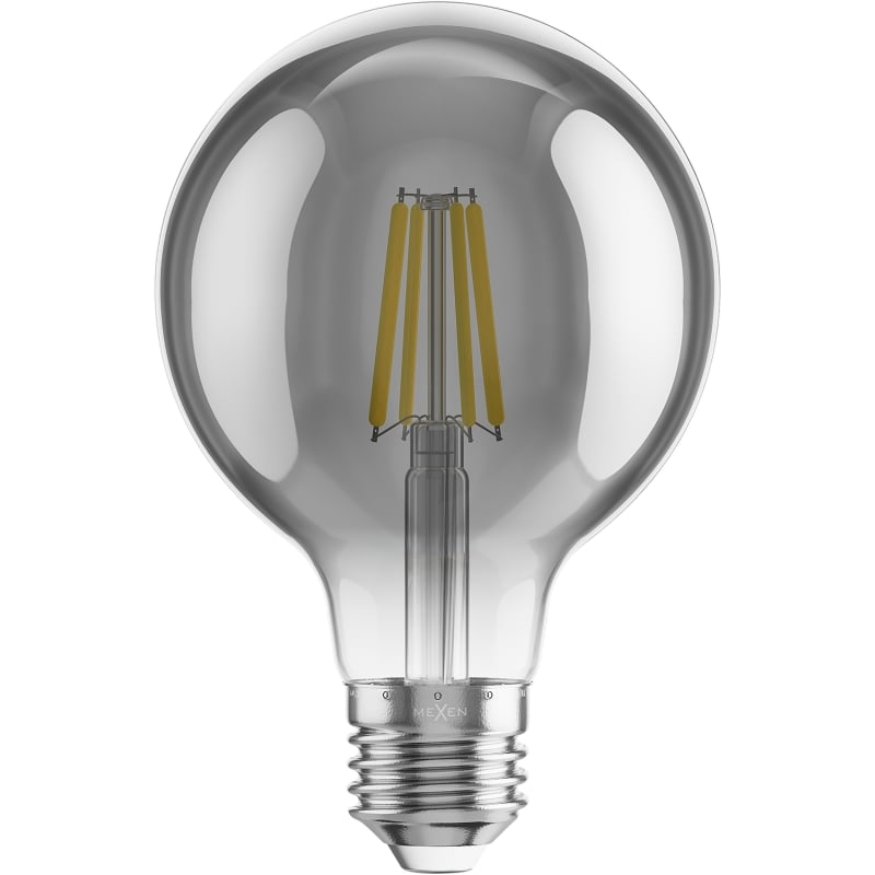 Mexen Vintis 3x LED-Filament-Glühbirne E27, G80, 4W, Warm - 2700K, 300 lm, rauch - L155-E27-0427-70x03
