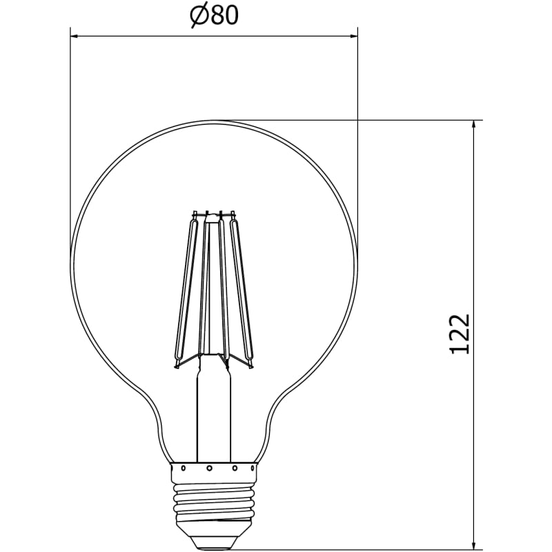 Mexen Vintis 3x LED-Filamentlampe E27, G80, 8W, Neutral - 4000K, 1055 lm, klar - L155-E27-0840-00x03