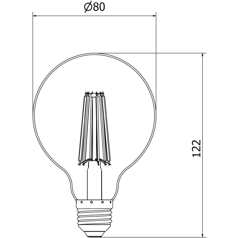 Mexen Vintis 3x LED-Filament-Glühbirne E27, G80, 10W, Neutral - 4000K, 1320 lm, klar - L155-E27-1040-00x03