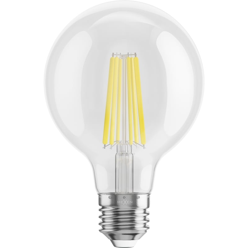Mexen Vintis 3x LED-Filament-Glühbirne E27, G80, 10W, Neutral - 4000K, 1320 lm, klar - L155-E27-1040-00x03