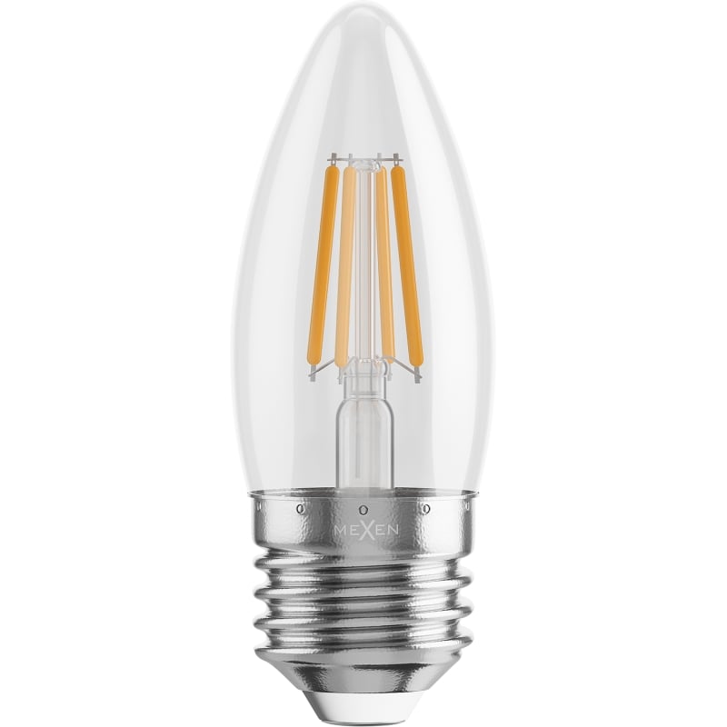 Mexen Vintis 6x LED-Filamentlampe E27, C35, 6W, Warm - 2700K, 720 lm, klar - L154-E27-0627-00x06