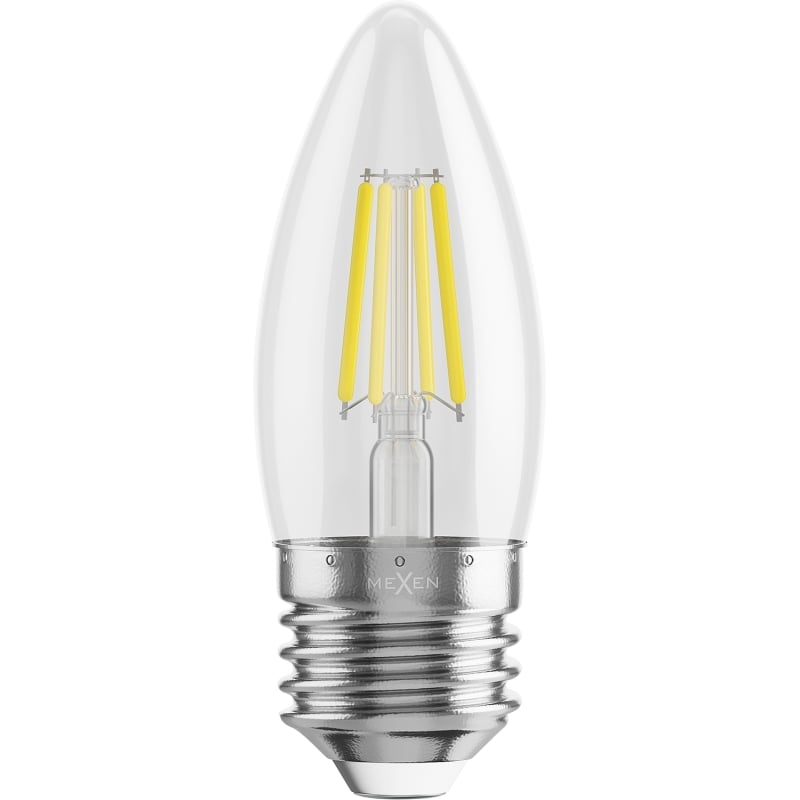Mexen Vintis 6x LED Filamentlampe E27, C35, 6W, Neutral - 4000K, 720 lm, klar - L154-E27-0640-00x06