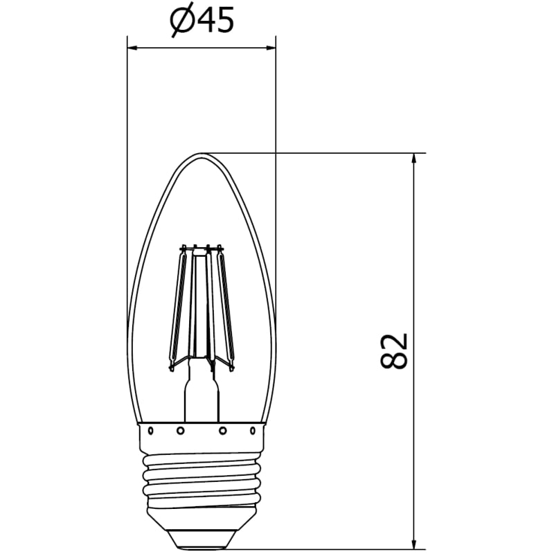 Mexen Vintis 10x LED-Filamentlampe E27, C35, 6W, Neutral - 4000K, 720 lm, klar - L154-E27-0640-00x10