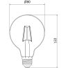 Mexen Vintis 10x Filament-LED-Glühbirne E27, G80, 2W, Warm - 2200K, 180 lm, bernsteinfarben - L155-E27-0222-50x10