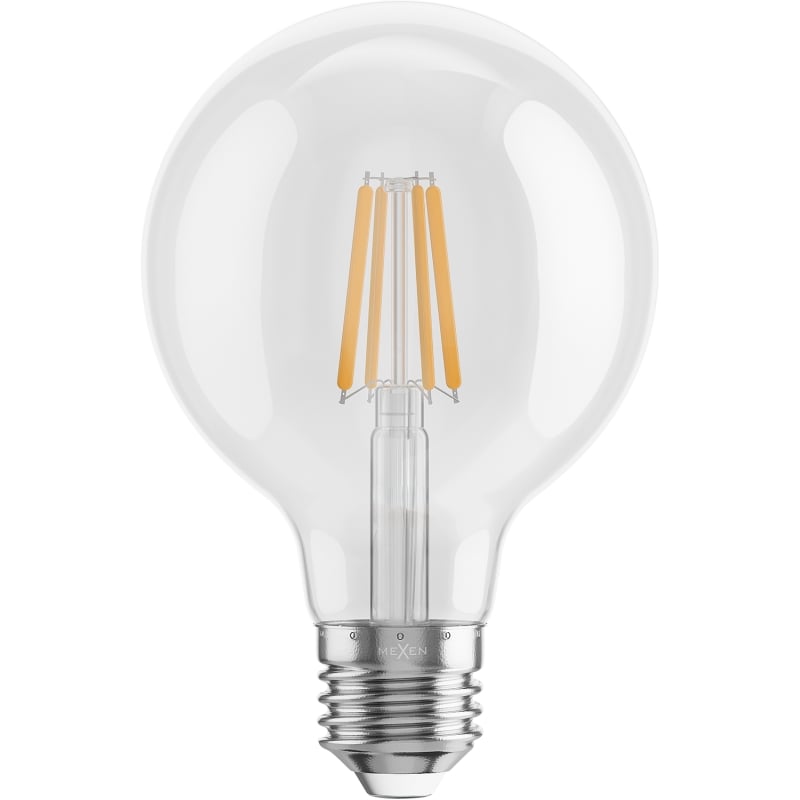 Mexen Vintis 10x LED-Filamentlampe E27, G80, 4W, Warm - 2700K, 470 lm, klar - L155-E27-0427-00x10