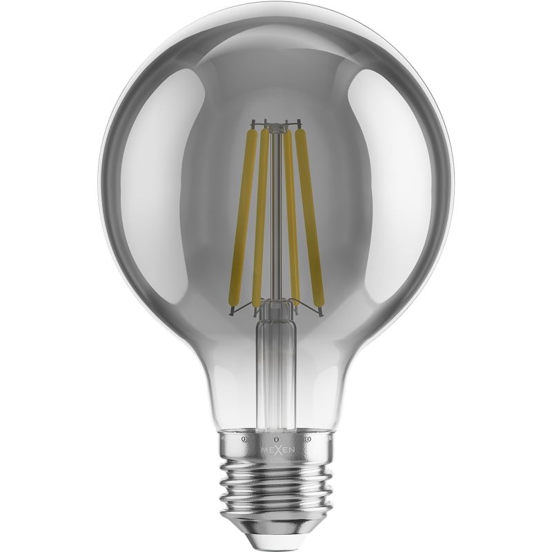 Mexen Vintis 6x LED-Filament-Glühbirne E27, G80, 8W, Warm - 2200K, 600 lm, Rauch - L155-E27-0822-70x06