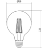 Mexen Vintis 10x Filament-LED-Lampe E27, G80, 10W, Neutral - 4000K, 1320 lm, klar - L155-E27-1040-00x10