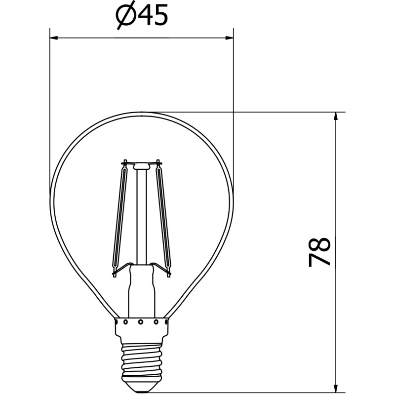 Mexen Vintis 10x LED-Filament-Glühbirne E14, G45, 2W, Warm - 2700K, 240 lm, klar - L156-E14-0227-00x10