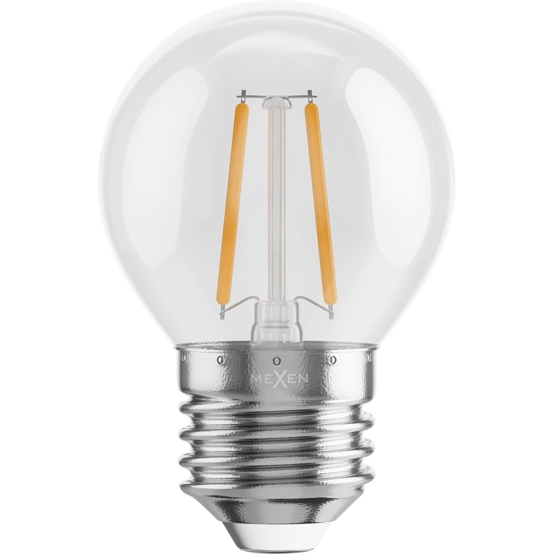 Mexen Vintis 3x LED-Filamentlampe E27, G45, 2W, Warm - 2700K, 240 lm, klar - L156-E14-0227-00x03 - L156-E27-0227-00x03