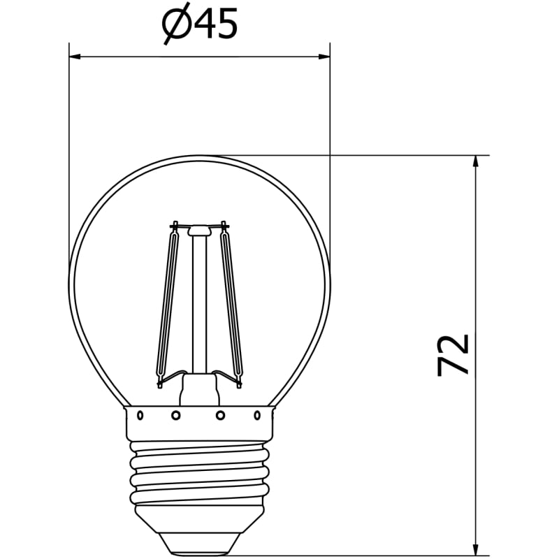Mexen Vintis 3x Filament LED-Glühbirne E27, G45, 2W, Neutral - 4000K, 240 lm, klar - L156-E14-0227-00x03 - L156-E27-0240-00x03