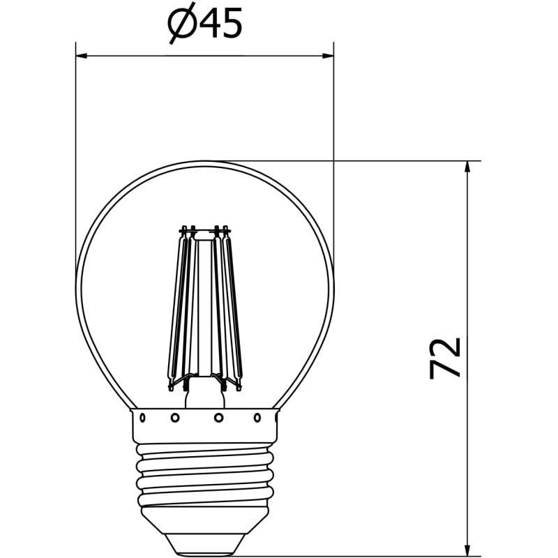 Mexen Vintis 3x Filament-LED-Birne E27, G45, 4W, Kalt - 6500K, 470 lm, klar - L156-E27-0465-00x03