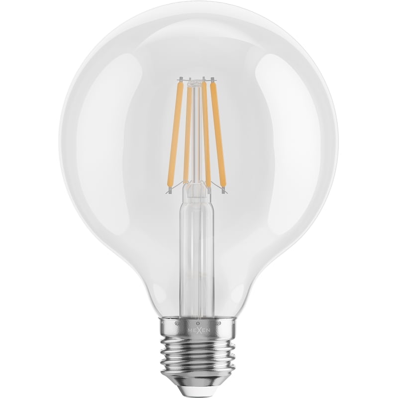 Mexen Vintis 3x LED-Filamentlampe E27, G95, 4W, Warm - 2700K, 470 lm, klar - L157-E27-0427-00x03