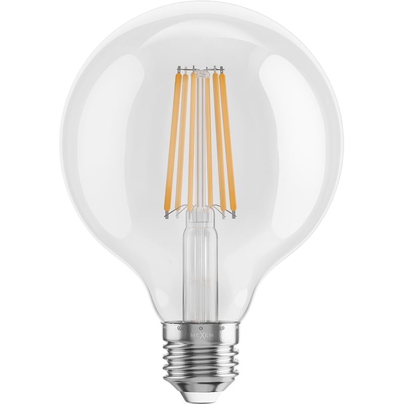 Mexen Vintis 3x LED-Filament-Glühbirne E27, G95, 10W, Warm - 2700K, 1320 lm, klar - L157-E27-1027-00x03