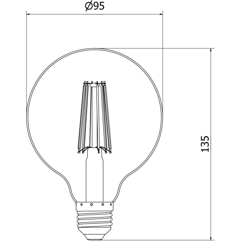 Mexen Vintis 3x LED-Filamentlampe E27, G95, 10W, Neutral - 4000K, 1320 lm, klar - L157-E27-1040-00x03