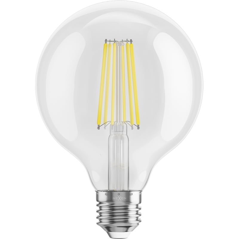 Mexen Vintis 3x LED-Filamentlampe E27, G95, 10W, Neutral - 4000K, 1320 lm, klar - L157-E27-1040-00x03