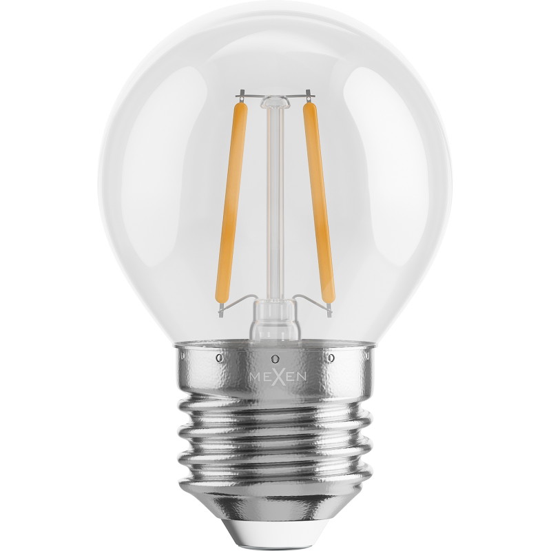 Mexen Vintis 10x LED-Filamentlampe E27, G45, 2W, Warm - 2700K, 240 lm, klar - L156-E14-0227-00x10 - L156-E27-0227-00x10