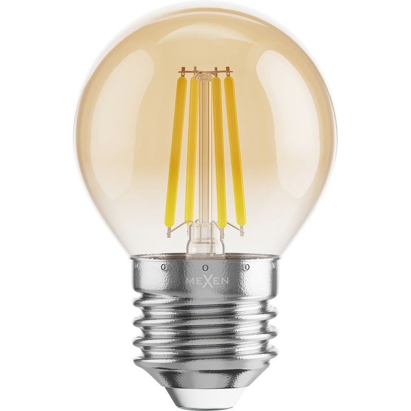 Mexen Vintis 10x LED-Filament-Glühbirne E27, G45, 4W, Warm - 2200K, 400 lm, amber - L156-E27-0422-50x10