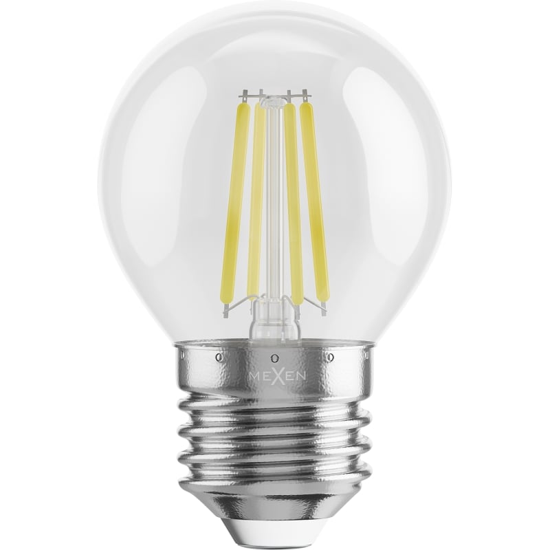 Mexen Vintis 6x Filament LED-Glühbirne E27, G45, 4W, Kalt - 6500K, 470 lm, klar - L156-E27-0465-00x06