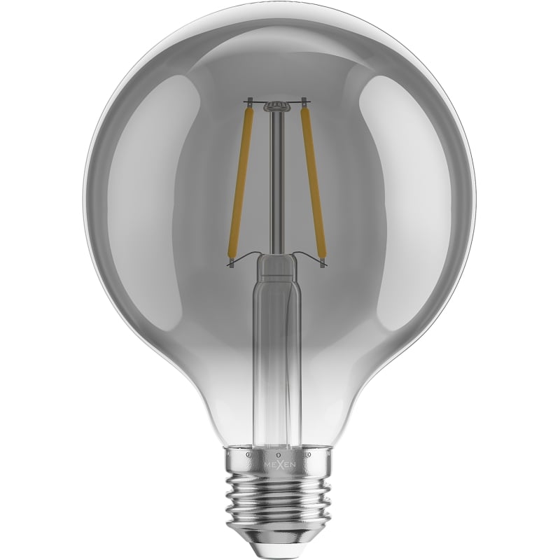 Mexen Vintis 6x LED-Filament-Glühbirne E27, G95, 2W, Warm - 2200K, 150 lm, Rauch - L157-E27-0222-70x06