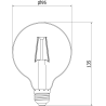 Mexen Vintis 10x LED-Filament-Glühbirne E27, G95, 2W, Warm - 2200K, 150 lm, Rauch - L157-E27-0222-70x10