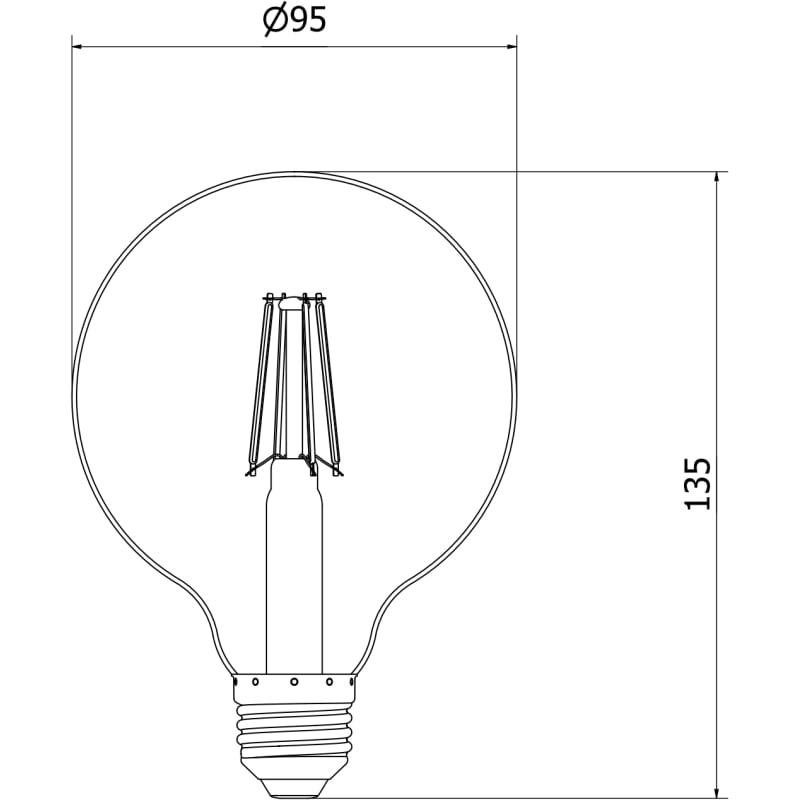 Mexen Vintis 10x LED-Filamentglühbirne E27, G95, 4W, Warm - 2700K, 470 lm, klar - L157-E27-0427-00x10