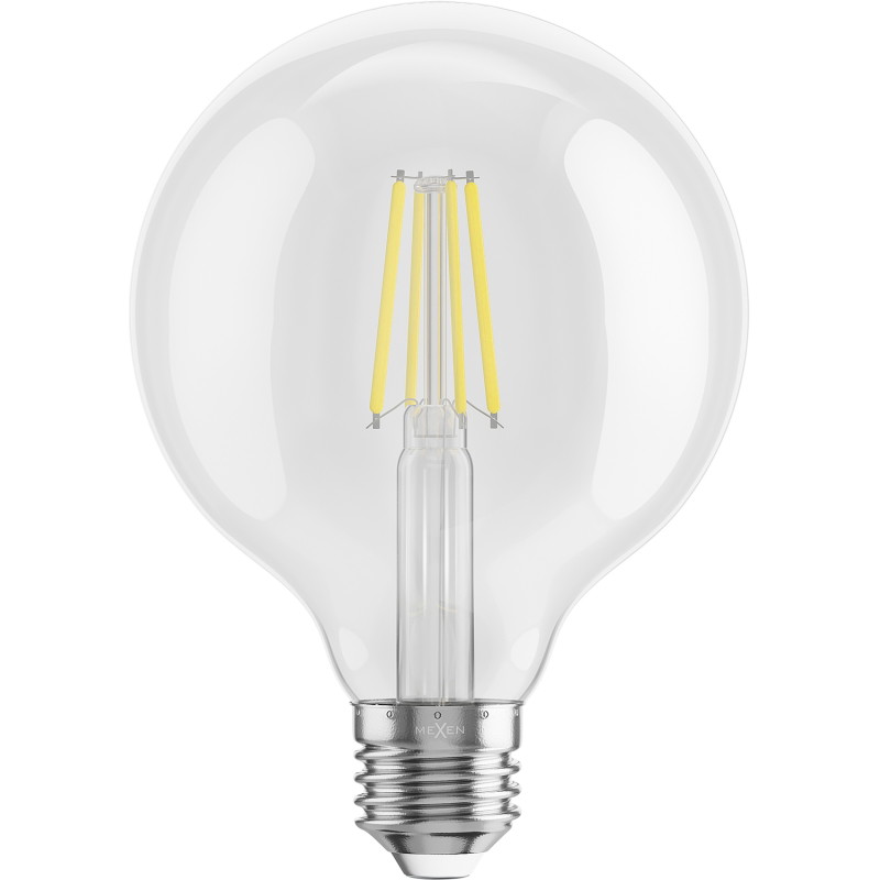 Mexen Vintis 10x LED-Filament-Glühbirne E27, G95, 6W, Neutral - 4000K, 720 lm, klar - L157-E27-0640-00x10
