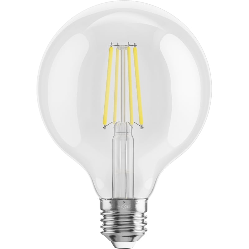 Mexen Vintis 6x LED Filament Glühbirne E27, G95, 8W, Neutral - 4000K, 1055 lm, klar - L157-E27-0840-00x06