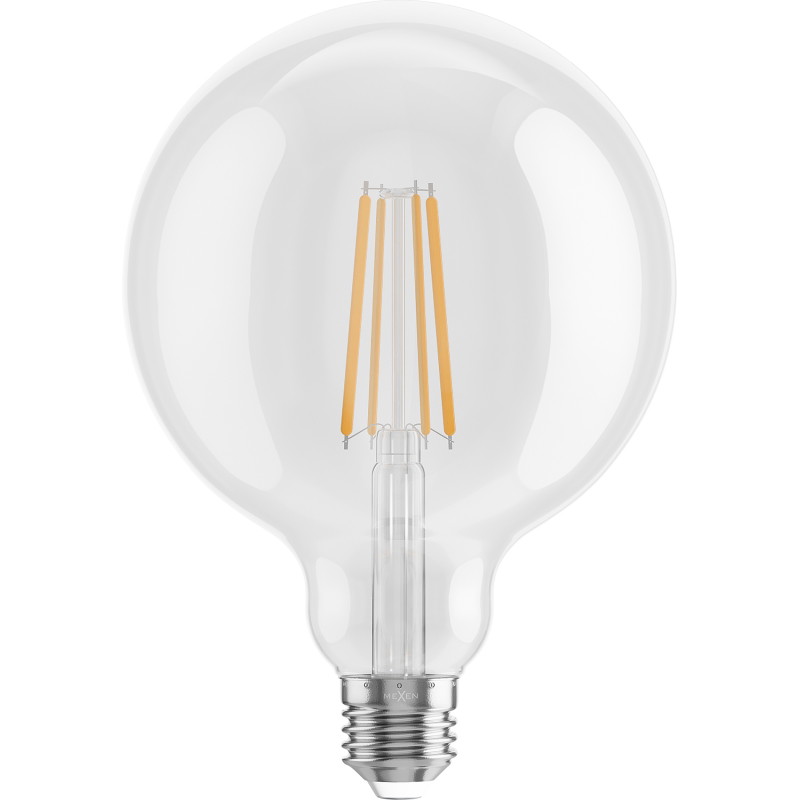 Mexen Vintis 6x Filament-LED-Glühbirne E27, G125, 8W, Warm - 2700K, 1055 lm, klar - L158-E27-0827-00x06