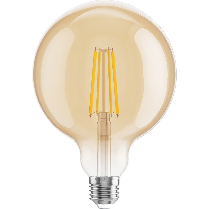 Mexen Vintis 6x LED-Filament-Glühbirne E27, G125, 8W, Warm - 2700K, 750 lm, amber - L158-E27-0827-50x06