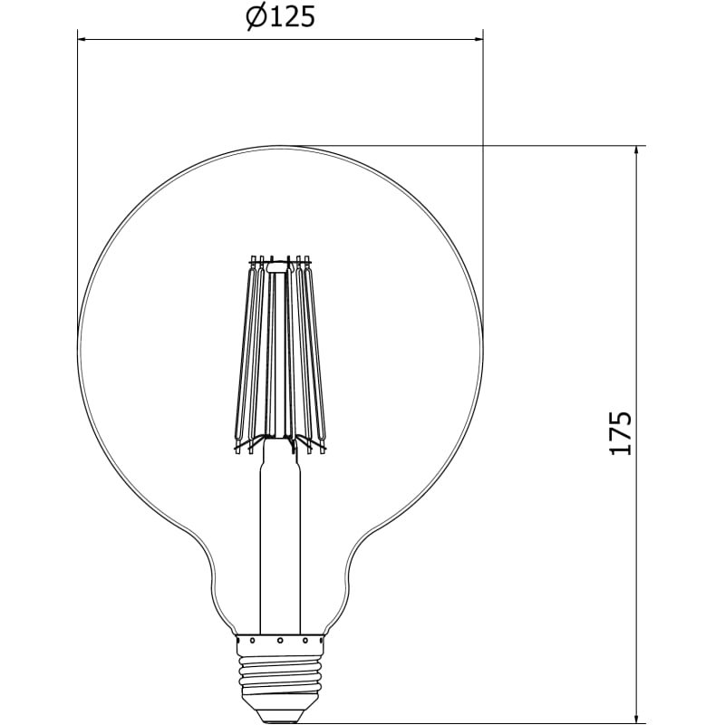 Mexen Vintis 10x LED-Filamentlampe E27, G125, 10W, Neutral - 4000K, 1320 lm, klar - L158-E27-1040-00x10