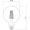 Mexen Vintis 10x LED-Filamentlampe E27, G125, 10W, Neutral - 4000K, 1320 lm, klar - L158-E27-1040-00x10