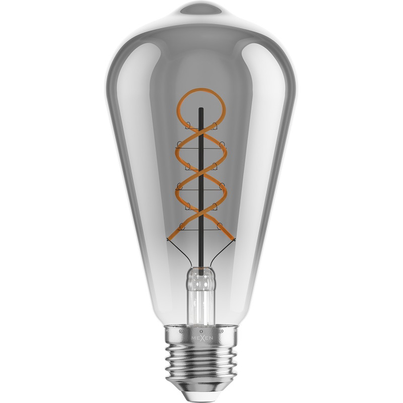 Mexen Vintis 3x LED-Filament Spiralbirne E27, ST64, 4W, Warm - 2200K, 220 lm, smoke - L162-E27-0422-70x03