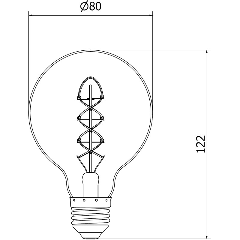 Mexen Vintis 3x Filament-LED-Glühbirne Spirale E27, G80, 8W, Warm - 2700K, 510 lm, Smoke - L165-E27-0827-70x03