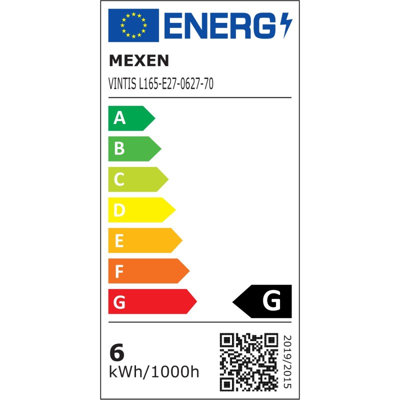 Mexen Vintis LED-Filament-Glühbirne Spirale E27, G80, 6W, Warm - 2700K, 400 lm, Rauch - L165-E27-0627-70