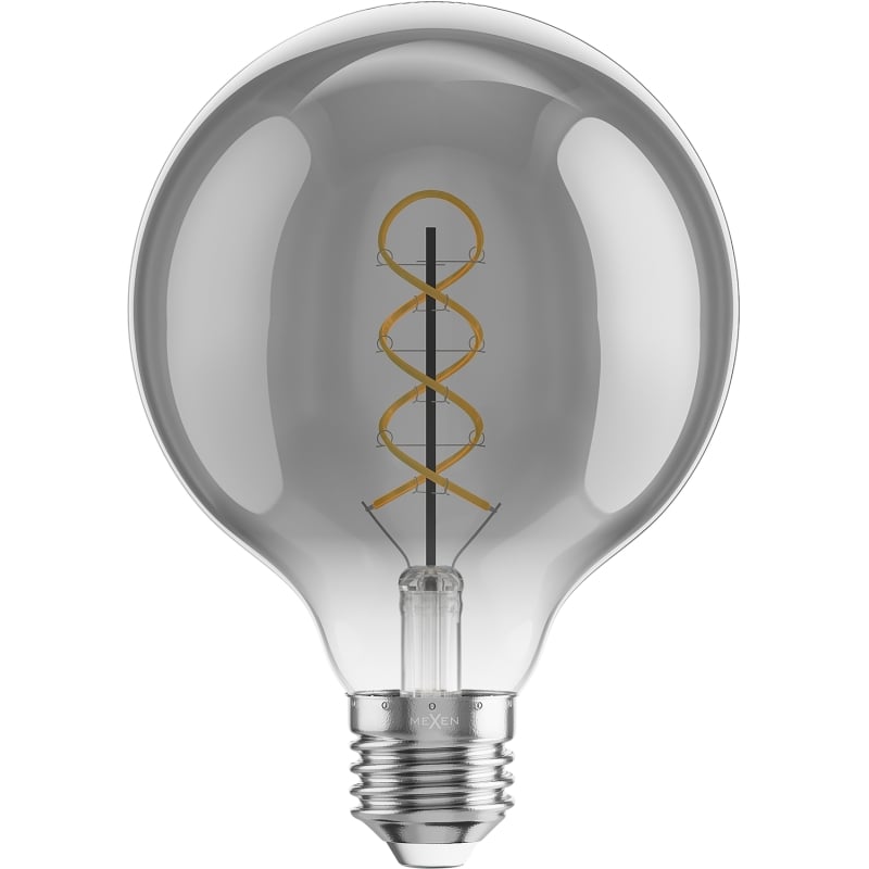 Mexen Vintis 3x LED-Filament-Spirallampe E27, G95, 6W, Warm - 2700K, 510 lm, Rauch - L167-E27-0627-70x03