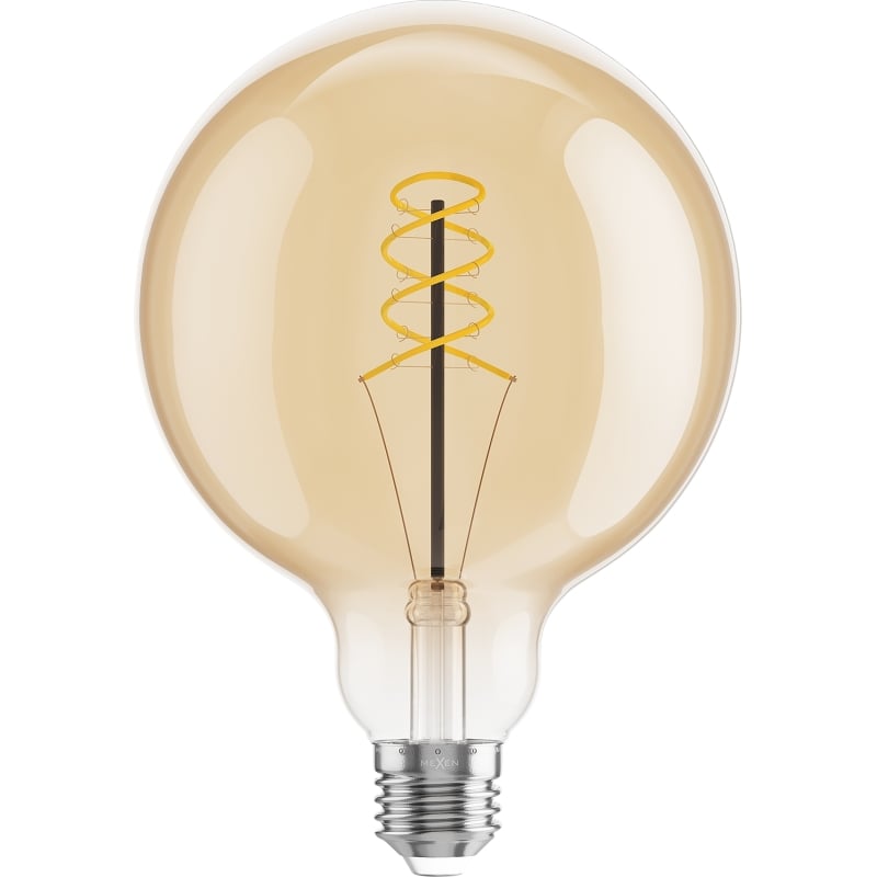 Mexen Vintis 3x LED-Filament-Glühbirne Spirale E27, G125, 6W, Warm - 2200K, 530 lm, Amber - L168-E27-0622-50x03
