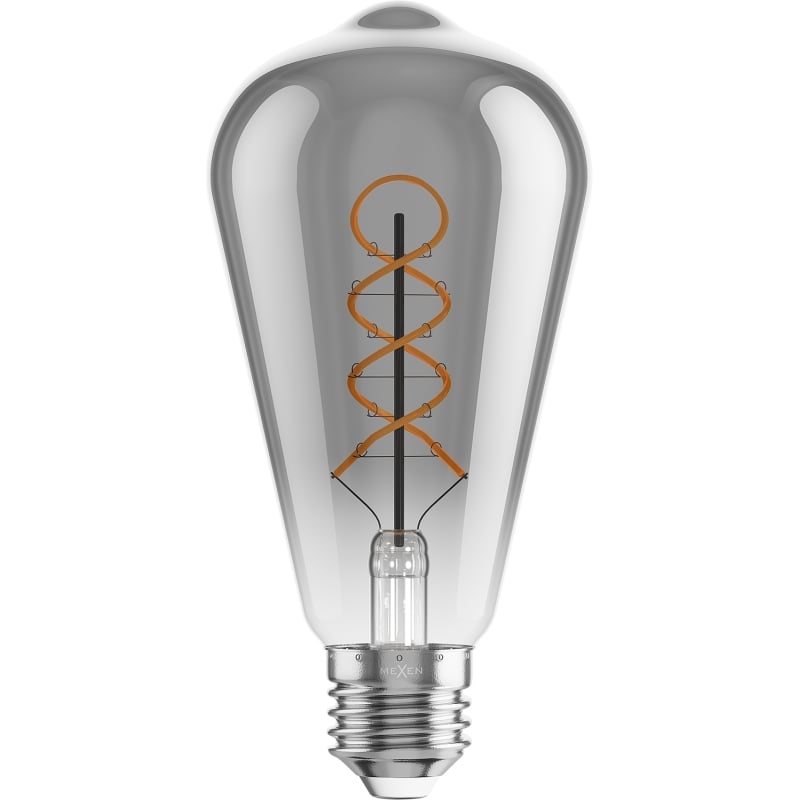 Mexen Vintis 10x Glühbirne Filament Spirale LED E27, ST64, 4W, Warm - 2200K, 220 lm, Rauch - L162-E27-0422-70x10