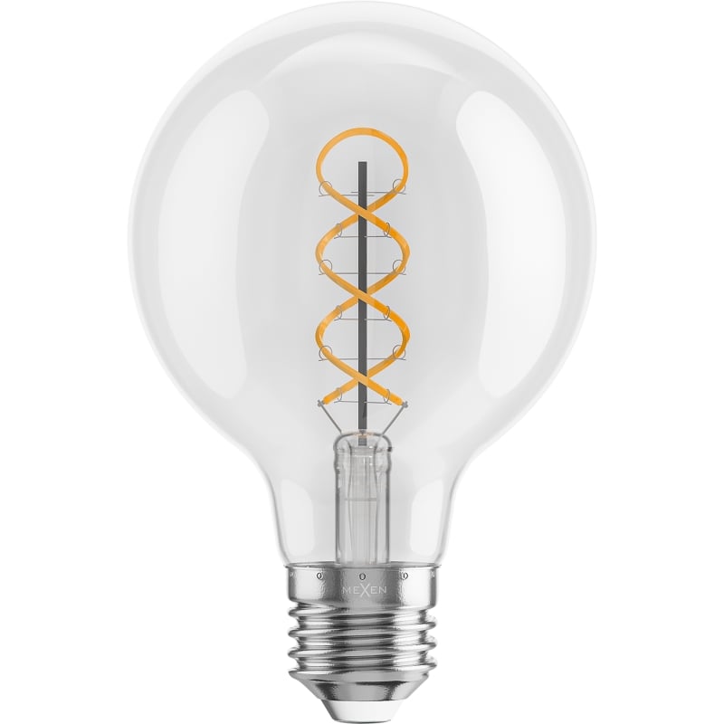 Mexen Vintis 6x LED-Filament-Spiralbirne E27, G80, 4W, Warm - 2700K, 420 lm, klar - L165-E27-0427-00x06
