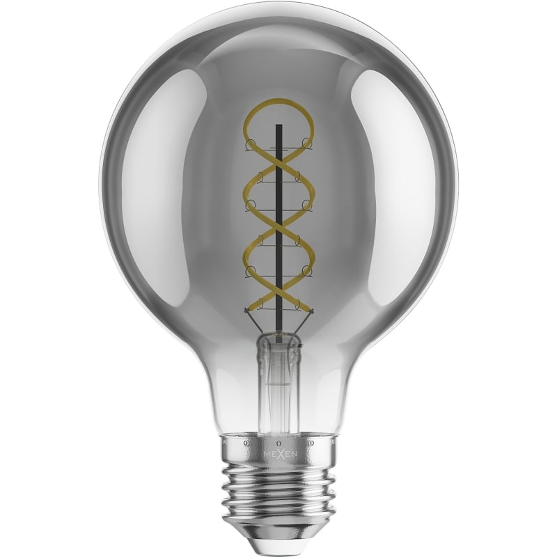 Mexen Vintis 10x LED-Filament-Spiralbirne E27, G80, 6W, Warm - 2700K, 400 lm, Rauchglas - L165-E27-0627-70x10
