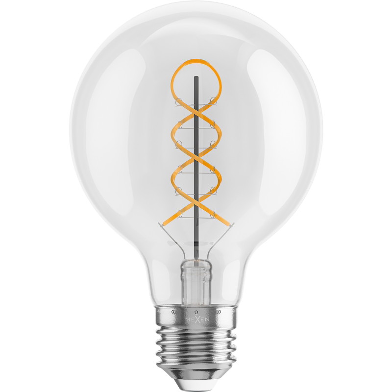 Mexen Vintis 10x LED-Filament-Spirallampe E27, G80, 8W, Warm - 2700K, 750 lm, klar - L165-E27-0827-00x10