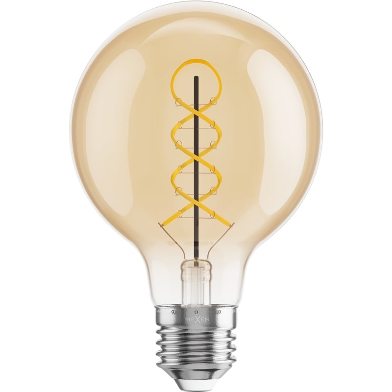 Mexen Vintis 6x LED-Filament-Spirallampe E27, G80, 8W, Warm - 2700K, 650 lm, amber - L165-E27-0827-50x06