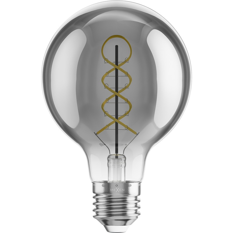 Mexen Vintis 10x LED-Filament-Spiral-Glühbirne E27, G80, 8W, Warm - 2700K, 510 lm, Smoke - L165-E27-0827-70x10
