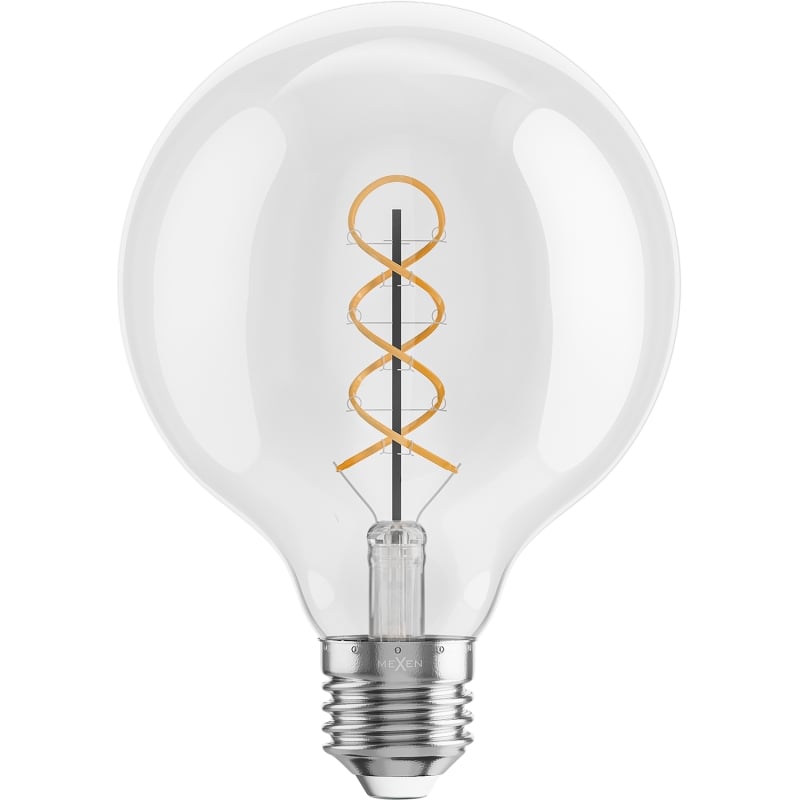 Mexen Vintis 10x Filament-Glühbirne Spirale LED E27, G95, 6W, Warm - 2700K, 630 lm, klar - L167-E27-0627-00x10