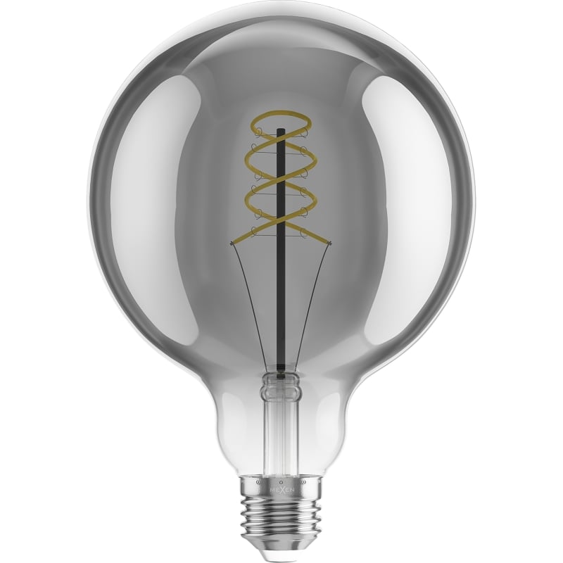 Mexen Vintis 6x LED-Glühbirne Filament Spirale E27, G125, 8W, Warm - 2200K, 450 lm, Rauch - L168-E27-0822-70x06