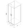 Mexen Exo-3S Duschenkabine, 3-seitig, Klappbar, 70 x 80 cm, Transparent, Chrom - 814-070-080-01-00-3S