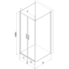 Mexen Exo-3S 3-seitige Duschkabine, Schwenktür 100 x 80 cm, transparent, Chrom - 814-100-080-01-00-3S