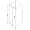 Mexen Exo-3S Faltbare Duschkabine 3-seitig 75 x 80 cm, transparent, Chrom - 816-075-080-01-00-3S