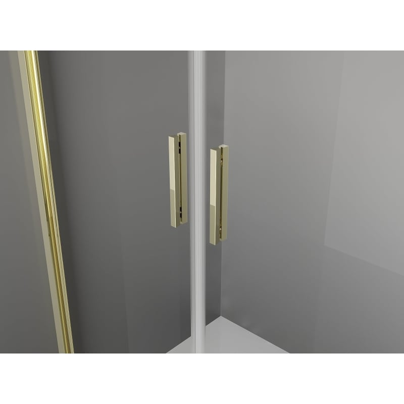 Mexen Exo-3S 3-seitige Duschkabine, schwenkbar 110 x 75 cm, transparent, gold - 814-110-075-50-00-3S