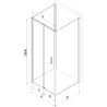 Mexen Exo-3S faltbare 3-seitige Duschkabine 90 x 110 cm, transparent, chrom - 816-090-110-01-00-3S